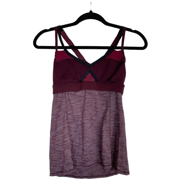LULULEMON Breathe In Tank Heathered Bordeaux Drama / Rust Berry Size 6 - Picture 5 of 11